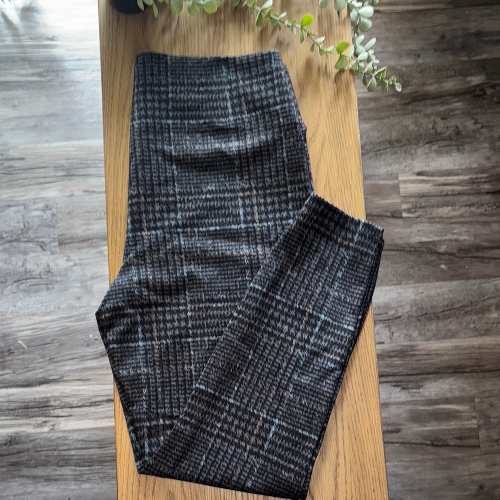 Gray Plaid Trousers Pants